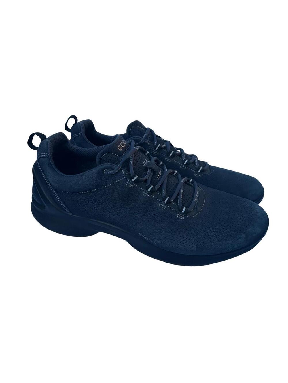 ECCO Biom Fjuel Sneakers Mens US 9 EU 43 Navy Leather Comfort Walking Shoes